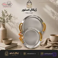 سینی مستطیل جفتی دسته طلایی (دسته فری کوک)