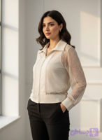 شومیز زنانه تور با پارچه