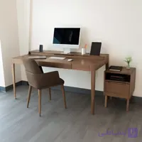 میز مطالعه مینیمال بااستند موبایل و تبلت درب مخفی کشو مگنتی کد 1104