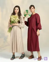 پیراهن بلند زنانه جنس لینن کد ۲۸۶