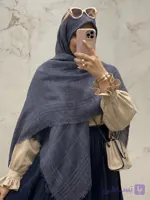 روسری نخ حصیری لمه دار وارداتی کد 100