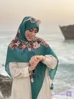 روسری نخ پنبه حاشیه گل
