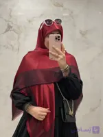 روسری بامبو شاین قرمز اناری کد ۱۵۳
