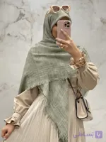 روسری نخی حصیری لمه دار وارداتی کد ۱۰۱