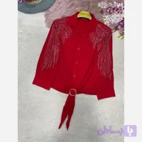 شومیز زنانه مجلسی طاووس جلو سکک دار