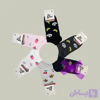جوراب مچی فانتزی زنانه نخپنبه طرح موز میکس
