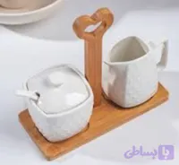 ست قندان و شکر ریز ترکیب سرامیک و بامبو