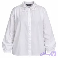 شومیز نخی سفید مجلسی خارجی برند MAX اصل سایز 42 تا 46 کد 3472