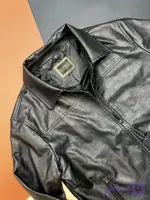 کاپشن چرم مردانه مدل یقه دار سایز 3XL
