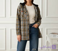 شکت چهارخونه زنانه کلاه دار تدی
