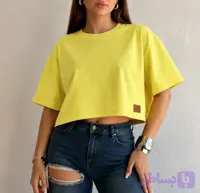 تیشرت کراپ ساده زنانه