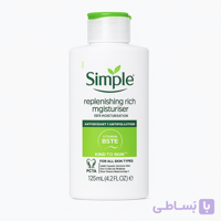 کرم مرطوب‌کننده غنی سیمپل مدل Rich حاوی ویتامین B5 و E و نیاسینامید 125 میل