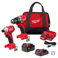 کیت دریل چکشی و ایمپکت شارژی 18 ولت میلواکی مدل Milwaukee 3693-22CX