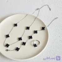 سرویس کامل ونکلیف نقره ای سنگ مشکی