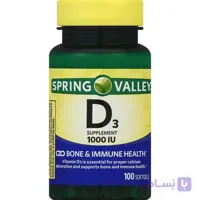کپسول ویتامین دی 3 1000IU اسپرینگ والی Spring Valley Vitamin D3