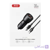 شارژر فندکی 30 وات ایکس او مدل XO-CC55 همراه با کابل تایپ‌سی