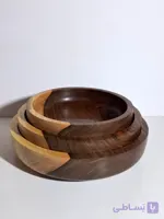 ست پذیرایی چوبی گردو اصیل تیره