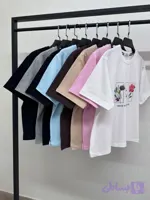 کراپ تیشرت طرح گل