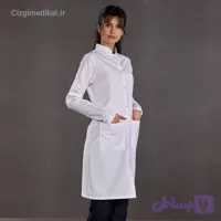 روپوش پزشکی زنانه چیزگی مدیکال مدل یقه ایستاده آستین بلند