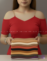 تیشرت زنانه مدل سرشانه لخت بند زنجیری