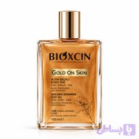 روغن مرطوب‌کننده و شاین طلایی صورت، بدن و مو بیوکسین Gold On Skin حجم 100 میل