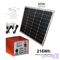 پکیج برق خورشیدی قابل حمل مدل SPG2160512-02 برند متیتکس 216 وات ساعت همراه با پنل خورشیدی 60 وات