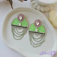 گوشواره جواهردوزی پولک سبز