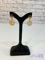 گوشواره مدل دایره مروارید سفید 00322