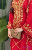 پیراهن زنانه مجلسی مدل خلیجی گلابتون دوزی کد 1657