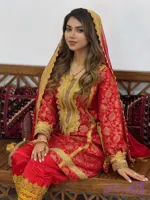 پیراهن سنتی زنانه مدل کندوره طرح بنارسی کد 100010