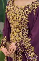 پیراهن زنانه مجلسی مدل خلیجی گلابتون دوزی کد 1525