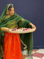 نیم‌تنه و دامن زنانه سنتی مدل زمرد کد 3004
