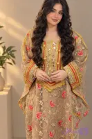 پیراهن سنتی زنانه مدل جاسکی طرح شکوفه