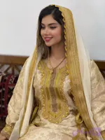 پیراهن سنتی زنانه مدل کندوره طرح بنارسی کد 100012