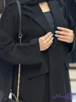 عبا کتی مشکی مجلسی با شال کد100354_15