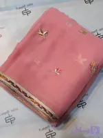 چادربندری گلدوزی شیفون لبه نواری 170016