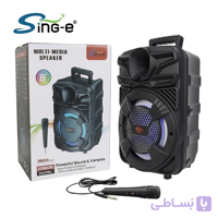 اسپیکر بلوتوثی سینگ ای مدل ZQS805 SING-E همراه میکروفون و ریموت