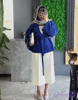 کت بلوبری🫐/کت تک عروسکی آبی کاربنی زنانه مازراتی