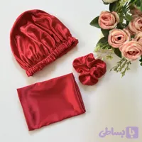 ست روبالشتی ، کلاه و اسکرانچ ساتن