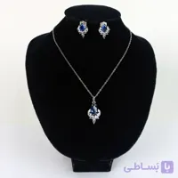 نیم ست اشکی نگین آبی کد 433