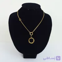 گردنبند (رولباسی) دوطرفه طرح ساعت یونانی کد 12