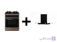 اجاق چهار شعله استیل مدل صادراتی + هود شومینه ای مدل hp900vs