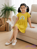 سارافون سوپر پنبه دخترانه طرح رنگین کمان