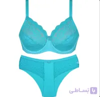 ست شورت و سوتین زنانه پانیذ مدل 9013 رنگ آبی فیروزه‌ای