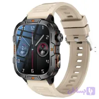 ساعت هوشمند QX12 با صفحه ۱.۹۶ اینچی، تماس بلوتوثی، چراغ‌قوه LED و قابلیت‌های ورزشی است که با استاندارد IP67