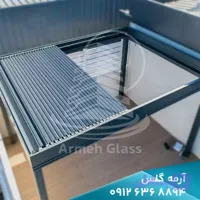 سقف متحرک آلومینیومی آرمه گلس | سقف متحرک آلومینیوم