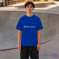 تیشرت آبی کلاسیک طرح Hero Man