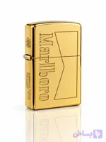 فندک بنزینی برند chief بدنه برنجی طرح Marlboro