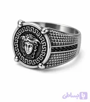 انگشتر مردانه استیل طرح مدوسا ورساچه مدل Silver Medusa
