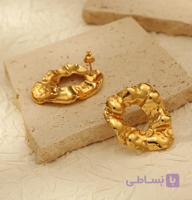 گوشواره زنانه روکش طلا طرح دفرمه